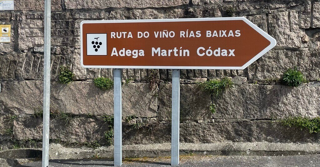 Signs pointing out the wine route in Rias Baixas wine region