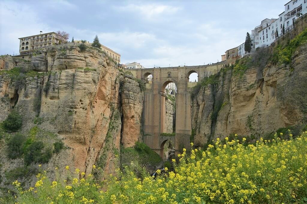 The New Bridge in Ronda. One of the marvels you see on road trips in Soain