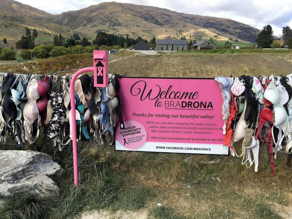 A display in Cardona promoting breast cancer research while on your Australia and New Zealand itinerary  