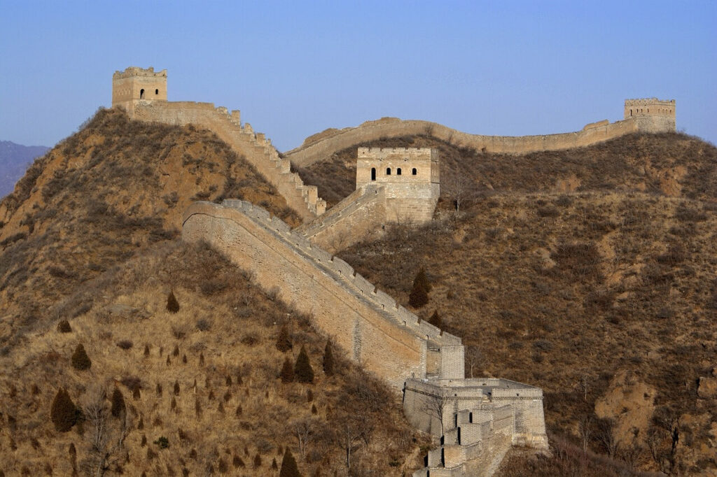A remote sectin of the Great Wall of China, a Beijing hightlight and one of the best things to do in Beijing.  
