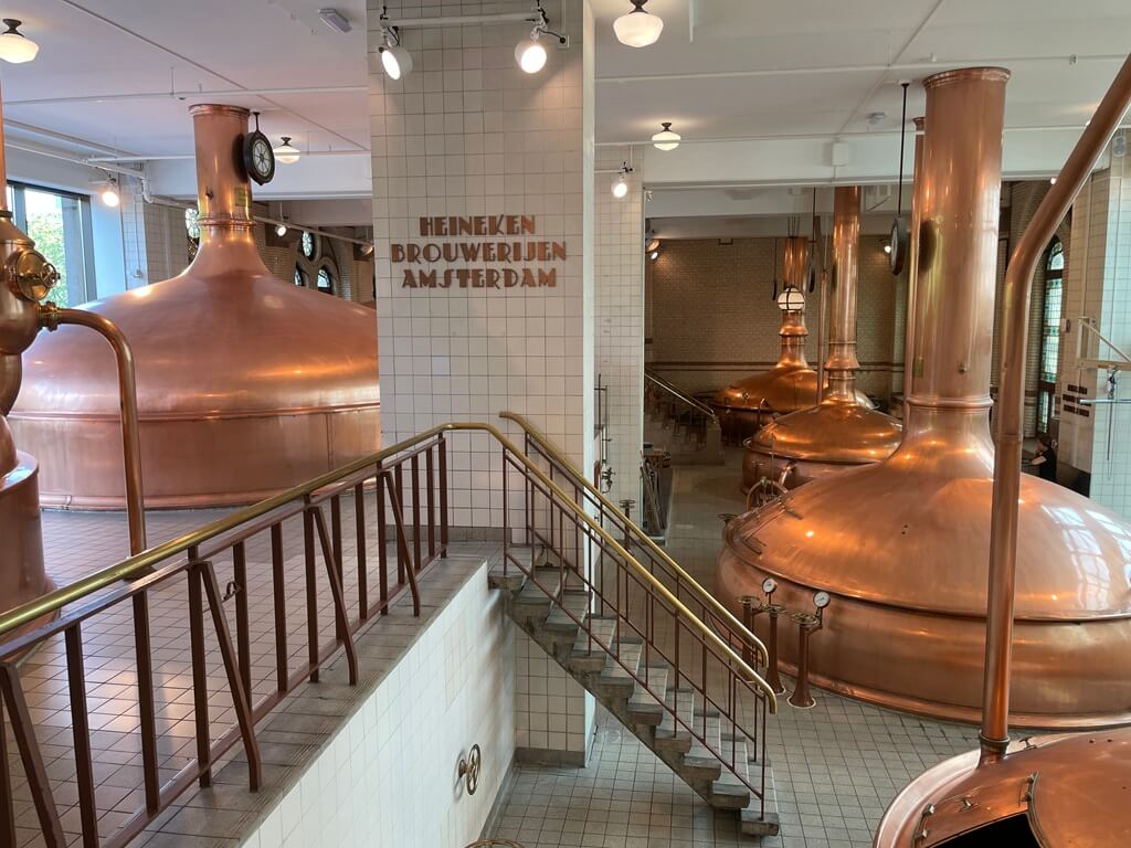 The interior of the Heineken Brewery, one of Amsterdam's hidden gems