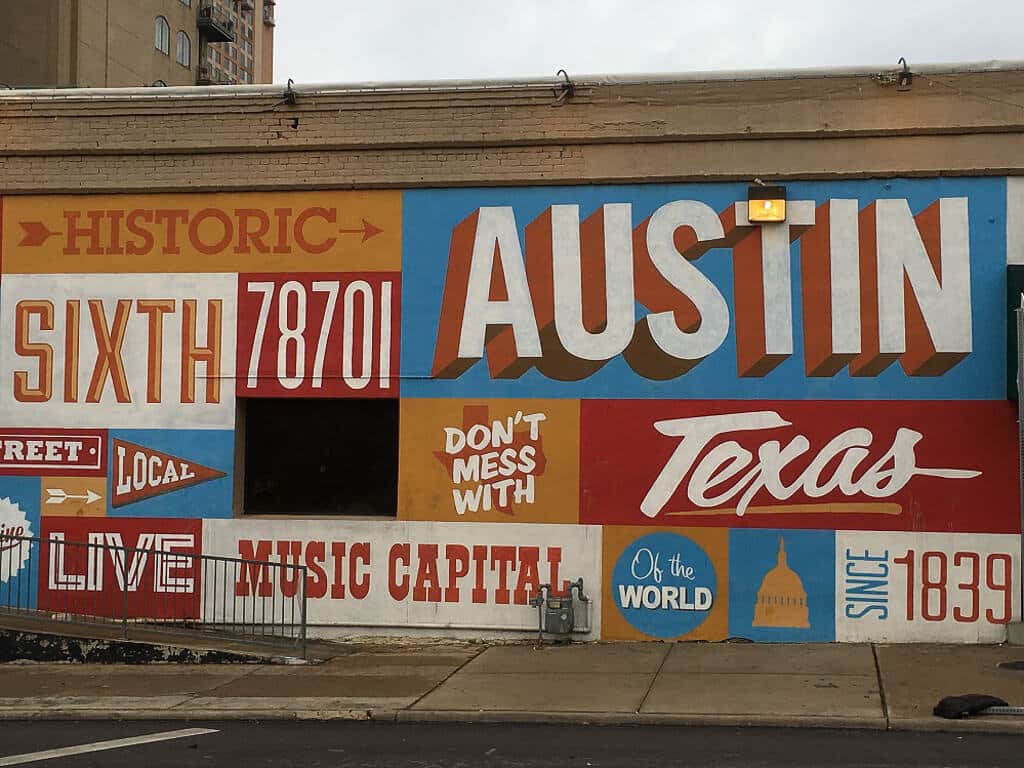 The iconic Welcome to Austin sign