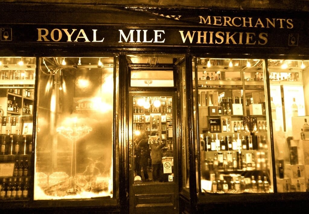 Whiskey store in Scotland