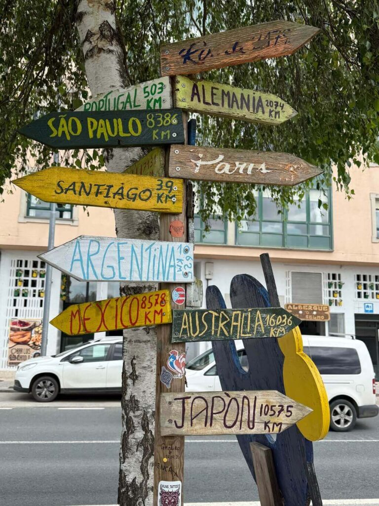 signage in Arzua, Galicia