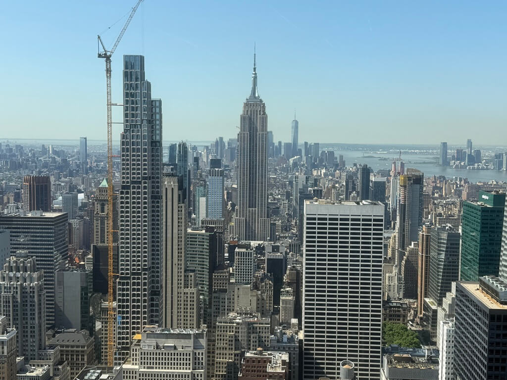 View of the Empire State Building fromthe Top of the Rock observation deck