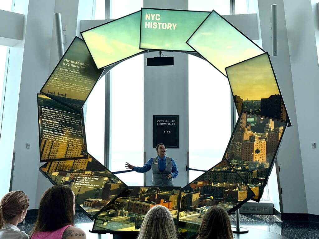 Learning New York City history at the One World Observatory observation deck
