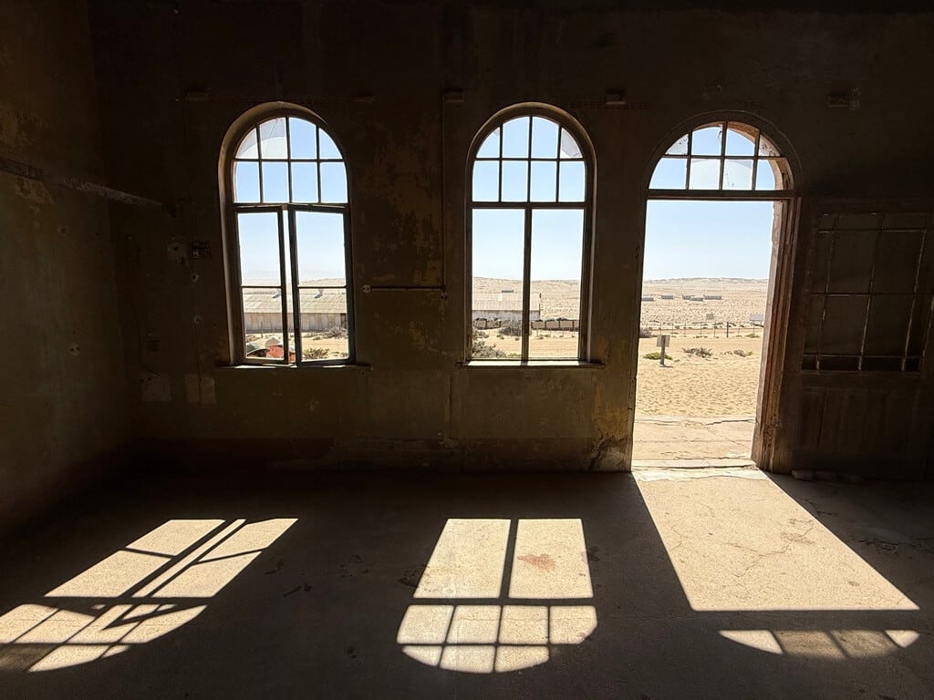 windows in an abandoned house