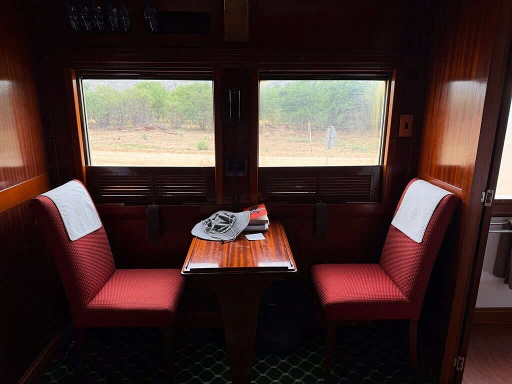 living room on a suite in a train