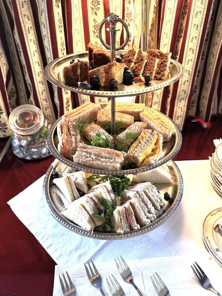 A tea tray on the Rovos Rail rain journey