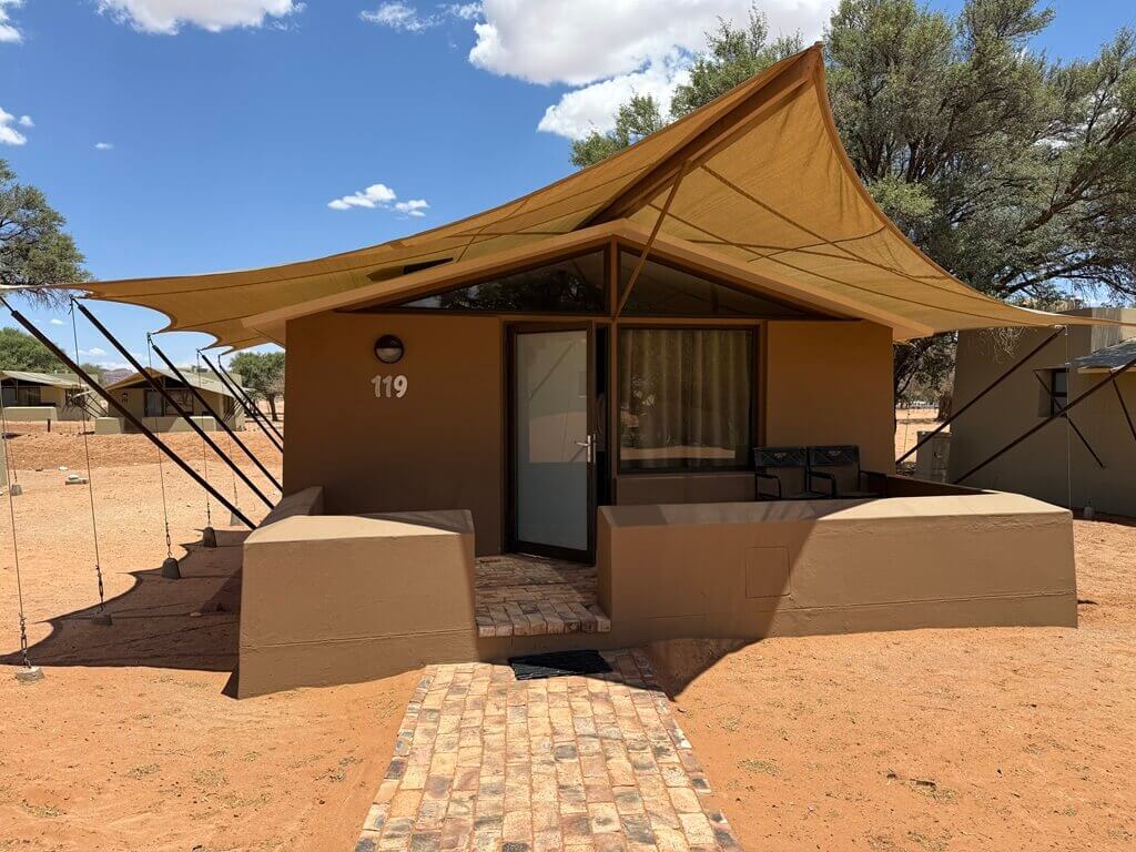 Tent at the Sossusvlei National Park, a stop on the Rovos Rail train jouney