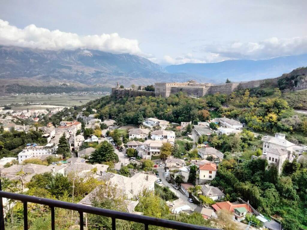 The town of Gjirokaster and its imposing castle