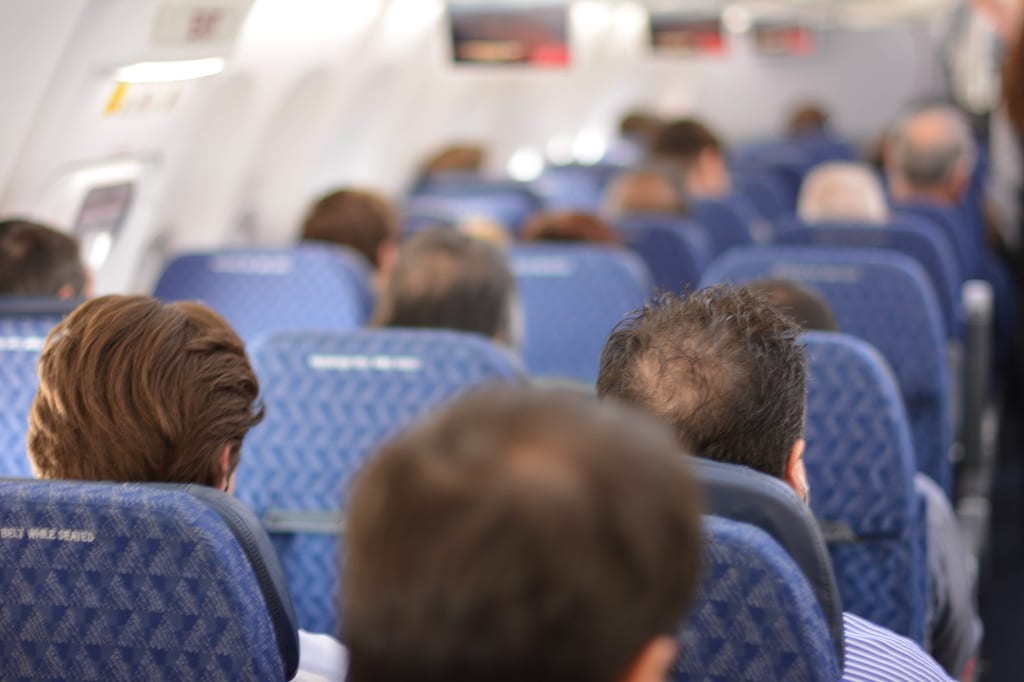 people sitting on a plane
