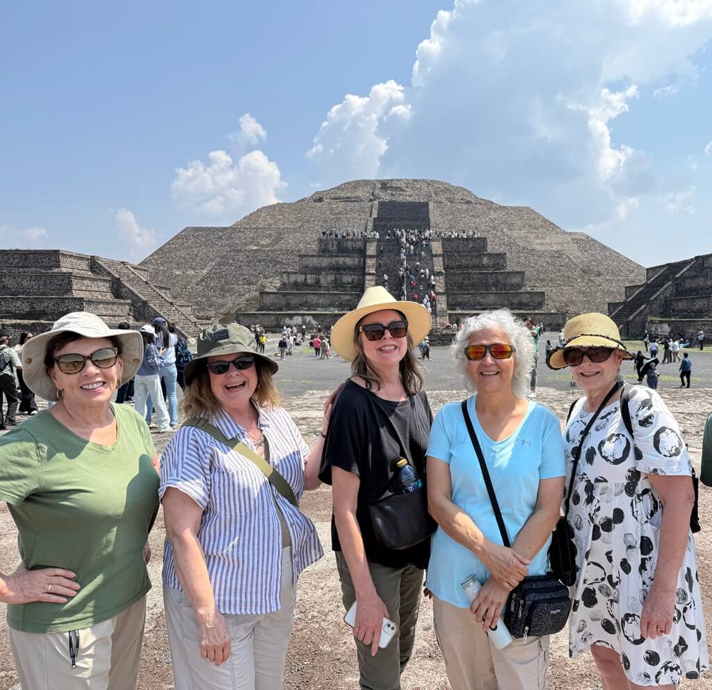 Women over 50 at the Teotihuacan pyramids