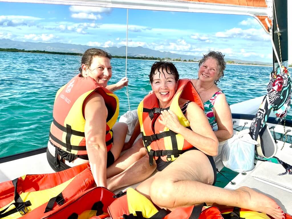 Women over 50 travelers snorkeling