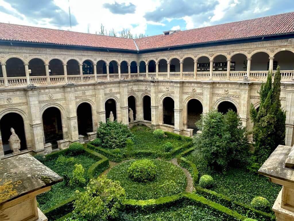 The interior of the Parador of Leon, Spain on the Camino del Norte.
