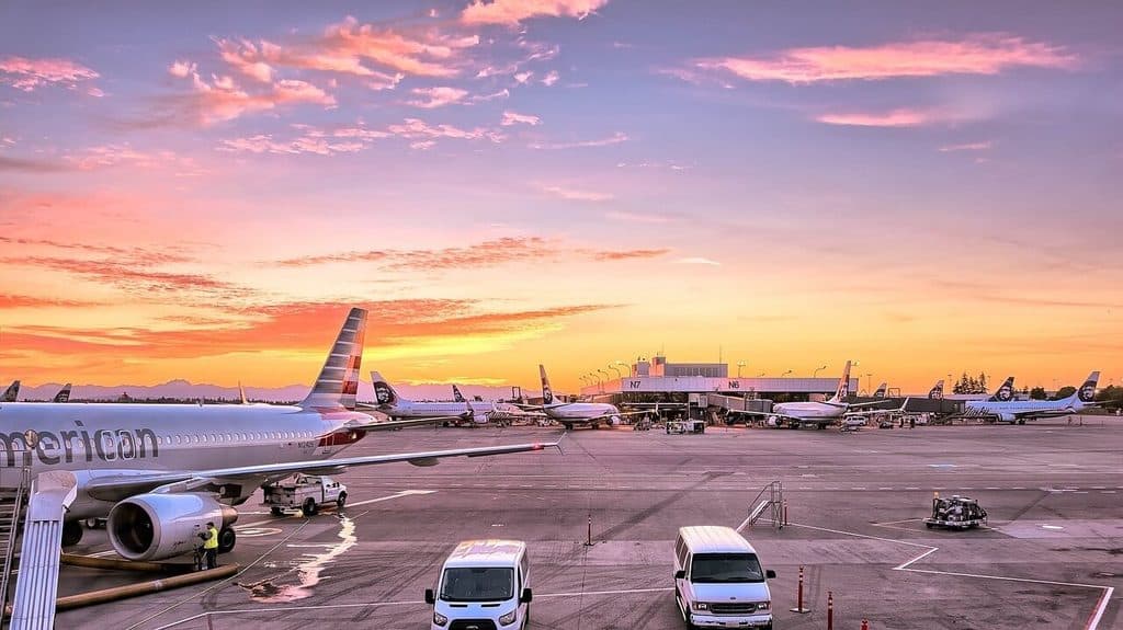 Sawn in an airport. Arriving early is a good solotravel safety tip.