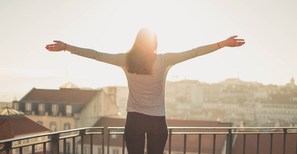Woman in sunlight